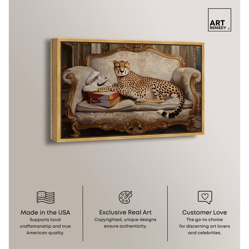 Lounging Sneaker Cheetah Canvas by Art Remedy