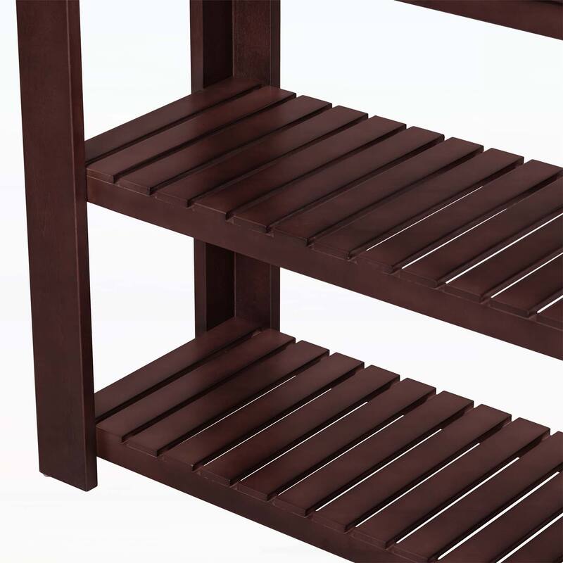 Entryway Console Table with Four Drawers and Two Shelves,Ideal for Living Rooms and Various Home Spaces