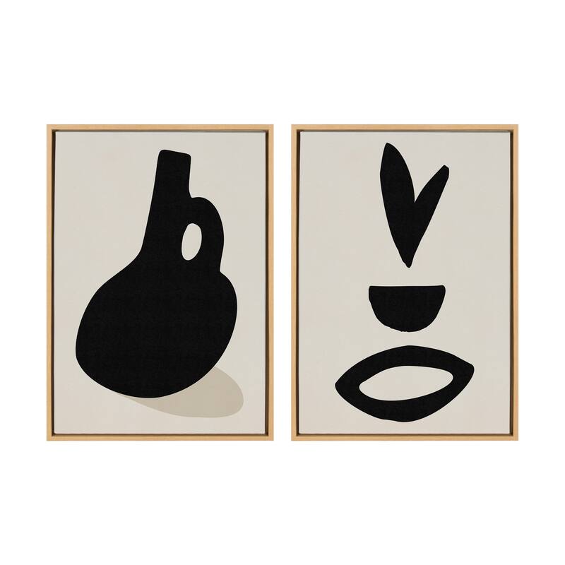 Kate and Laurel Sylvie Black Vase Fly Away Frame Canvas by Rocket Jack