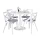 Option Light Grey Fabric/White Textured Wood/White Metal