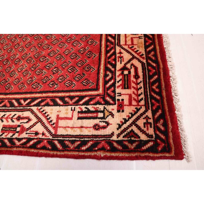 ECARPETGALLERY Hand-knotted Andelz Red Wool Rug - 3'3 x 10'2