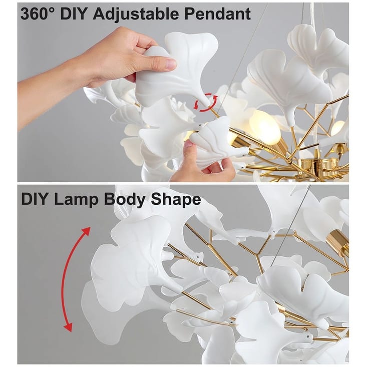 KAYLA Luxury Ginkgo Branch Chandelier for Living Room, Dining Room, Foyer, Kitchen Island