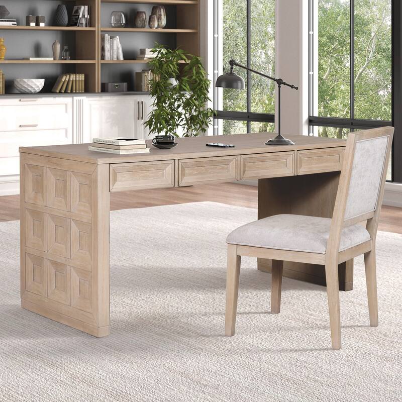Furniture of America Durem Modern Classic 60" Writing Desk with Drawers and Keyboard Tray - Tawny Brown
