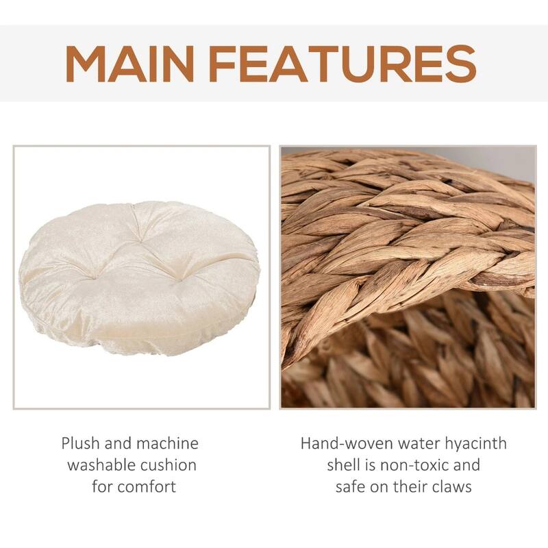 Raised Cat Bed with Rotating Cozy Basket Soft Cushion for Small Cats Up to 11 lbs