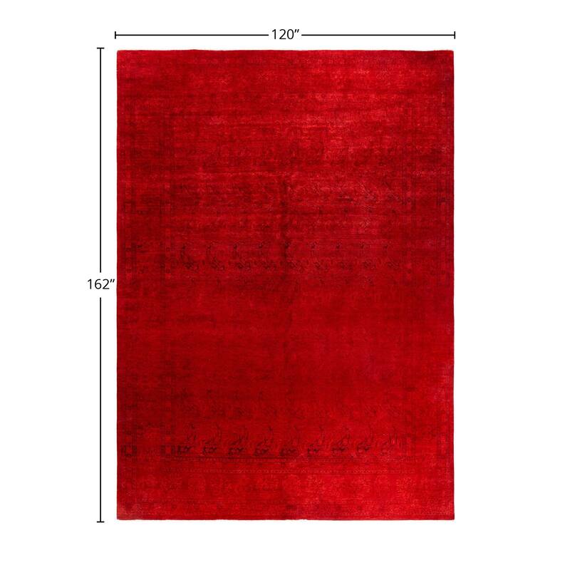 Contemporary Overdyed Wool Hand Knotted Area Rug - 10' 0" x 13' 6"