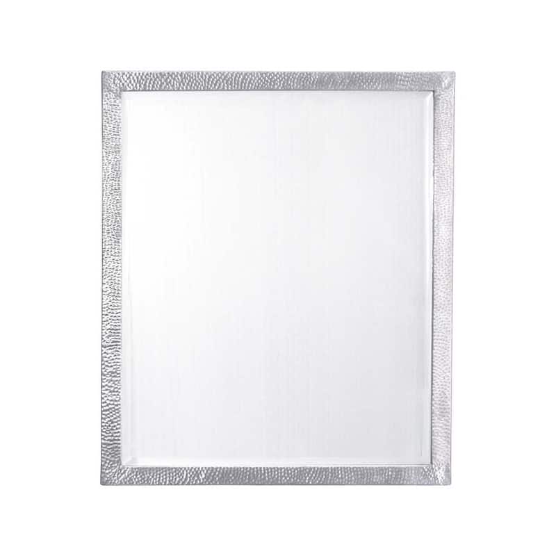 Native Trails Divinity Rectangular 25"H x 20"W Beveled Aluminum Mirror - Hammered Aluminum