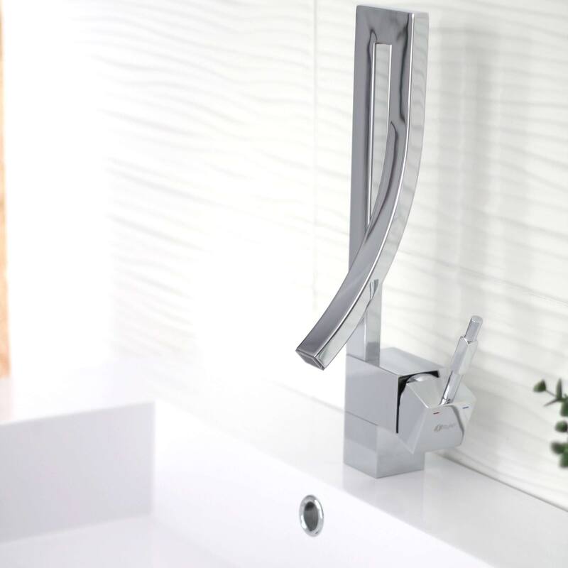 Single Handle Bathroom Faucet in Polished Chrome - Faucet Height: 14" | Spout Height: 4 3/4"