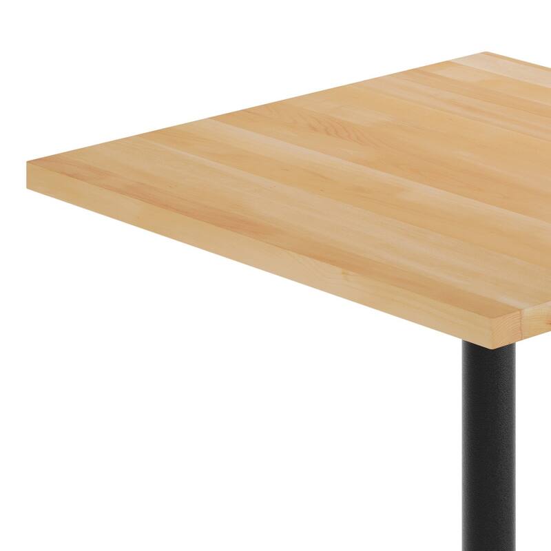 Square Solid Wood Commercial Tabletop with 30" x 30" Dining Height X-Base - 36"W x 36"D x 29.5"H