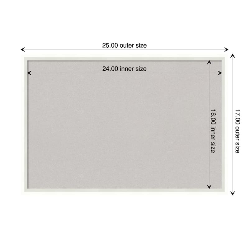 Lucie Wood Framed Grey Corkboard Bulletin Board - Lucie White - Board Size 24x16
