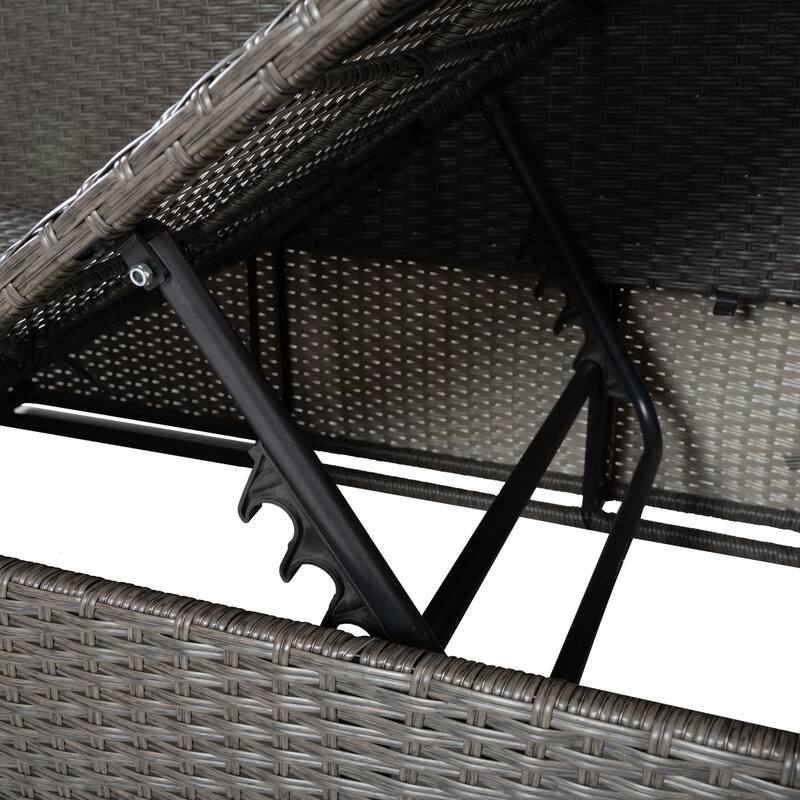 7-Piece Wicker Patio Conversation Set with Dark Gray Cushions
