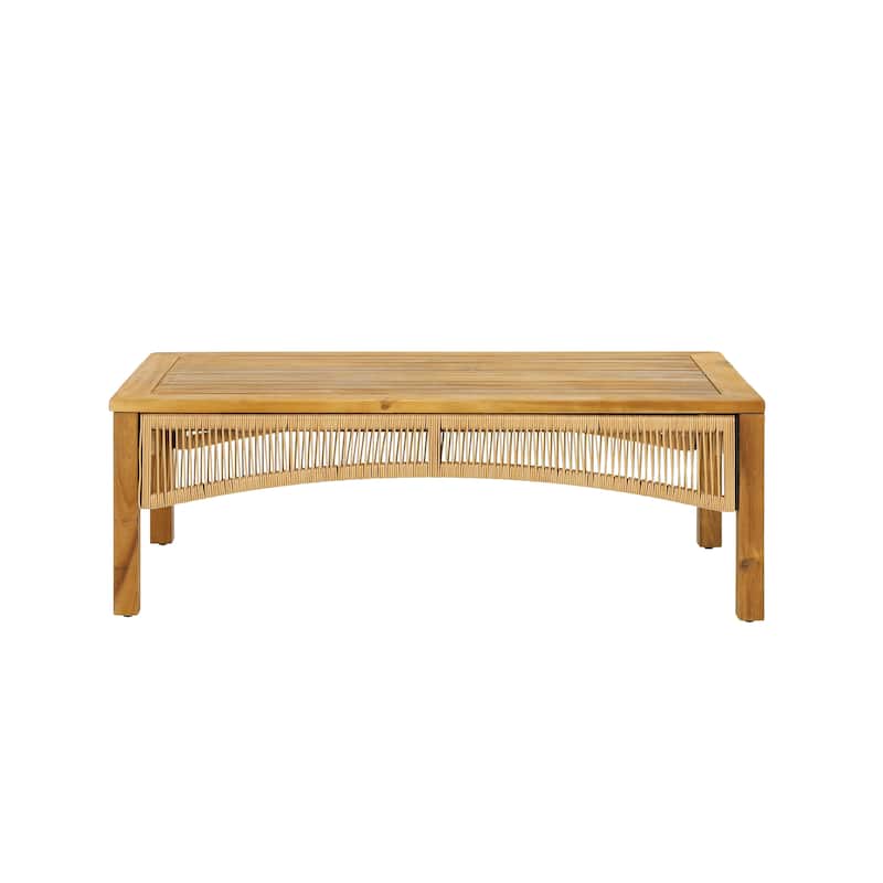 Jabe Outdoor Acacia Wood and Wicker 4 Seater Chat Set by Christopher Knight Home - 26.25" L x 30.50" W x 27.50" H