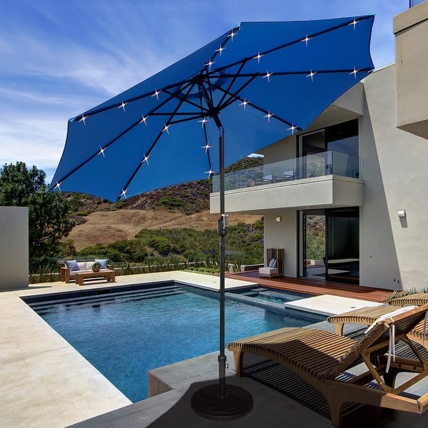 Shop Black Friday Deals On Maypex 9 Foot Solar Led Lighted Patio Umbrella Overstock 29406832