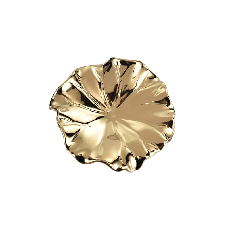 Elk Home Petal Gold Earthenware 13 Inch Wide Wall Art