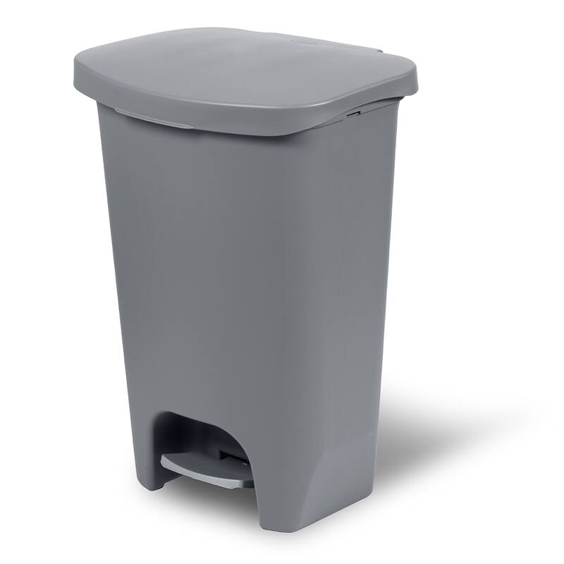 Glad Grey Step-on Plastic Trash Can - 10-14 Gallons