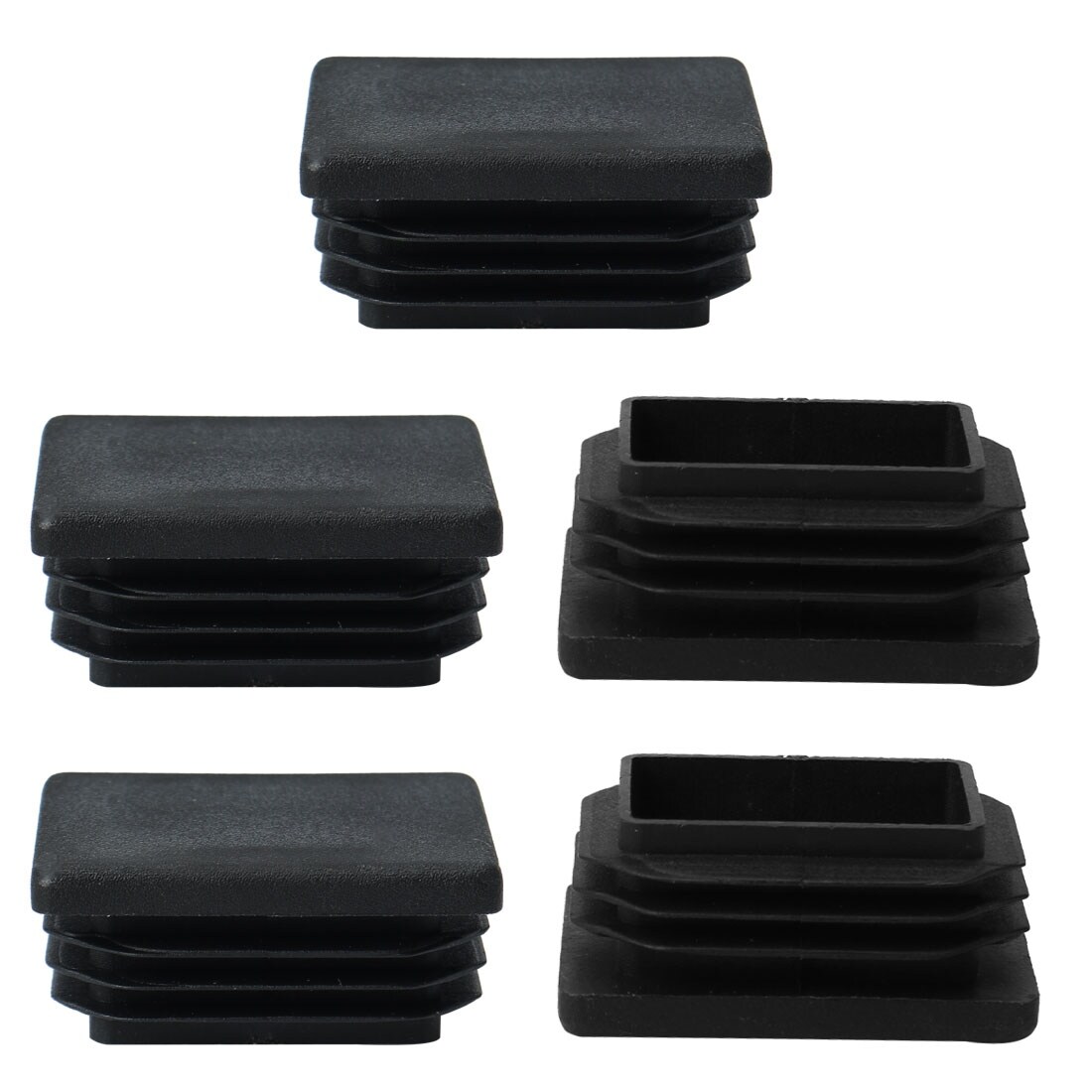 Shop 5pcs 30 X 40mm Plastic Rectangle Ribbed Tube Insert End Cover