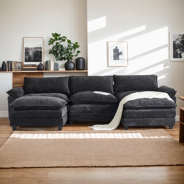 Double Layer Cushion Cloud Couch, Moludar Sofa With