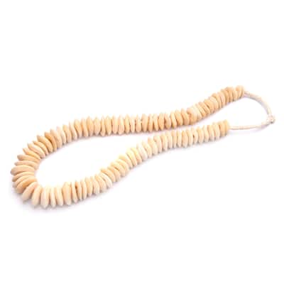 Artissance 15"L Conical Cream Flat Decorative African Bone Beads, Home Accent Art Decor