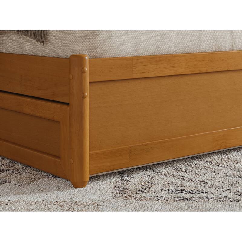 Andorra Platform Bed with Panel Footboard and Twin XL Trundle
