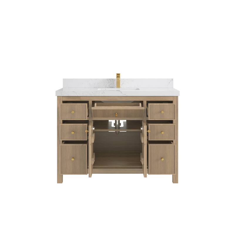 Willow Collections 48 in. W x 22 in. D Sonoma Teak Single Sink Bathroom Vanity with Countertop