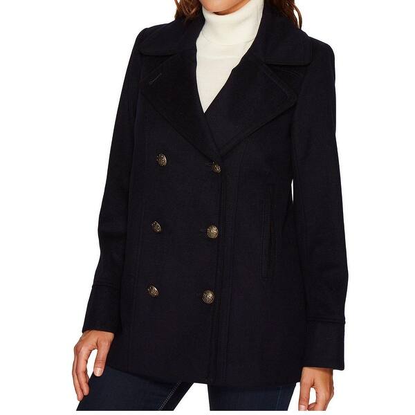 Shop Pendleton Navy Blue Women S Size 6 Notch Collar Wool Blend