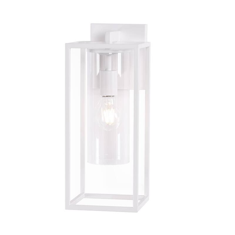 Metal 1-Light Clear Glass Outdoor Wall Sconce Light