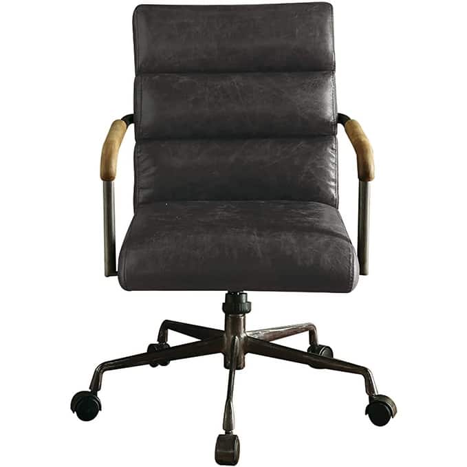 Harith Office Chair in Antique Slate Top Grain Leather - On Sale - Bed ...