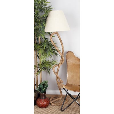 Brown Jute Rope Twisted Rope Styled Desk or Table Lamp