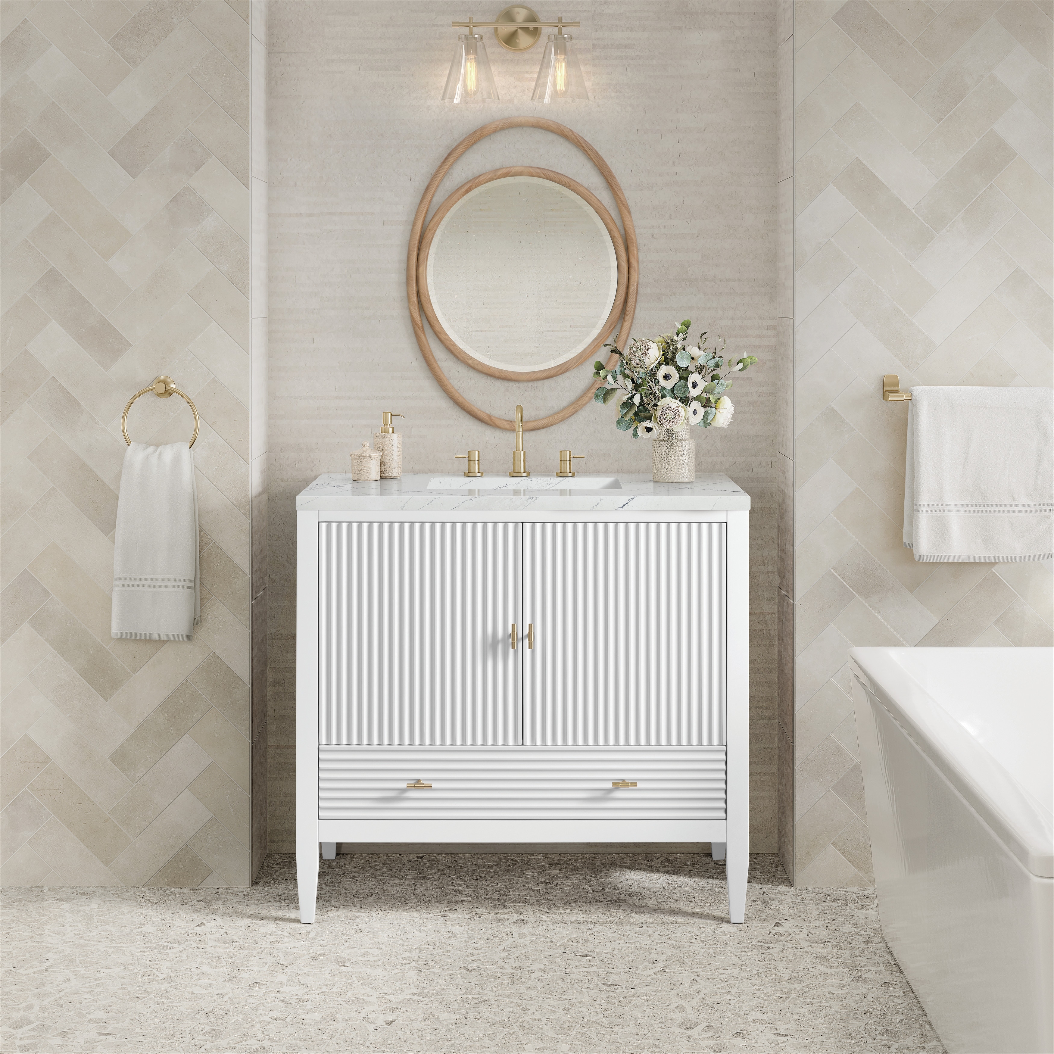 James Martin Vanities Myrrin 36" Vanity, Bright White