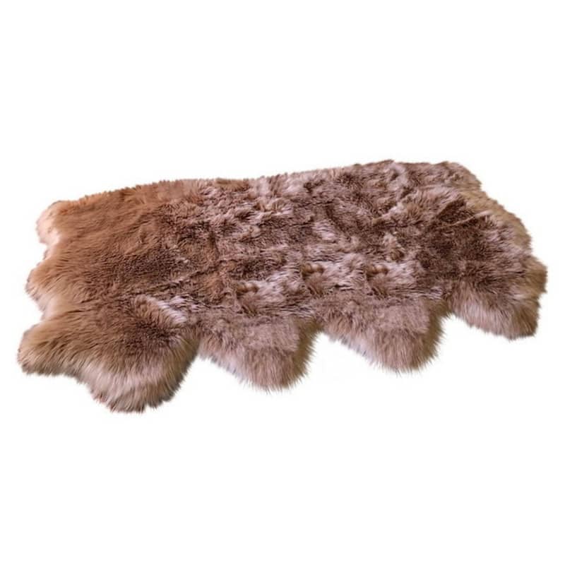 Highland Select Natural Long Wool Sheepskin 4 Pelt Shag Rug - 3' x 6'8"