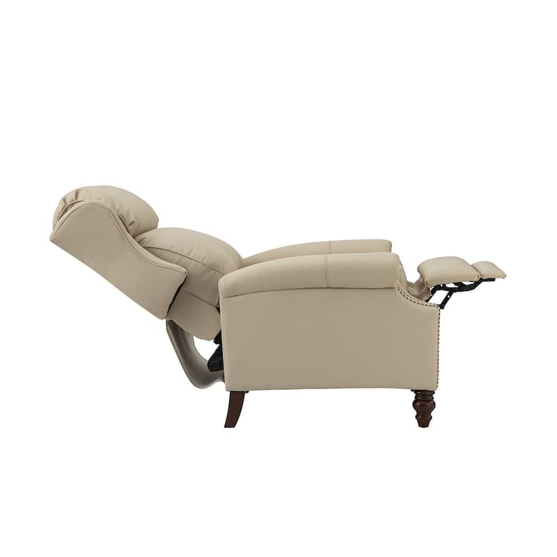 Noemon Genuine Leather Recliner with Nailhead Trims by HULALA HOME (Set of 2)