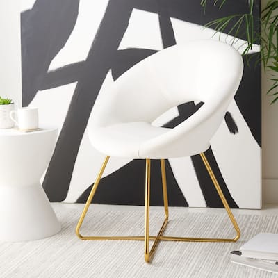 SAFAVIEH Aliena Modern Glam Velvet Accent Chair - 23.2" W x 28.3" L x 33" H