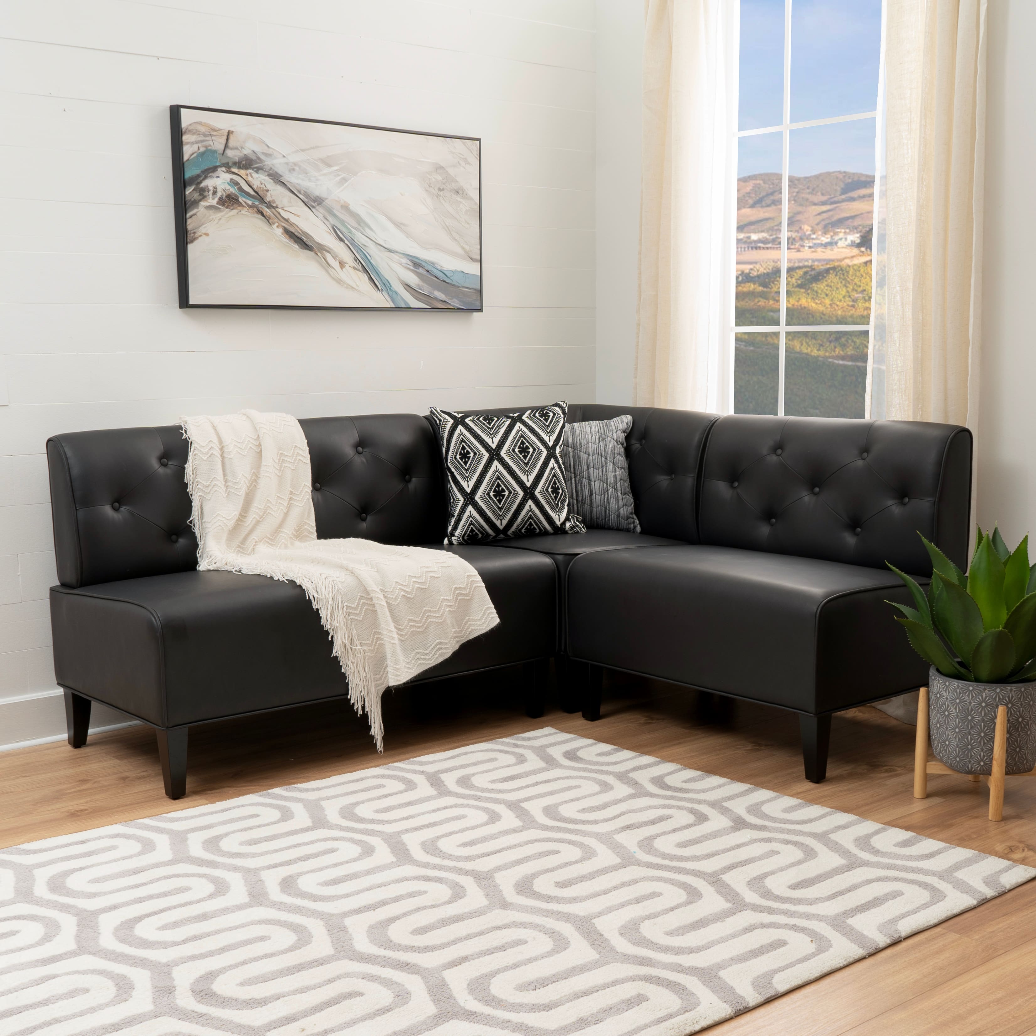 Option Black Faux Leather