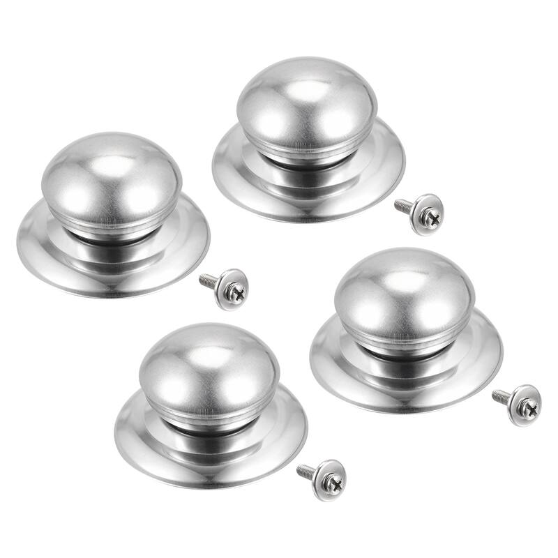 Universal Pot Lid Knob, Stainless Steel Replacement Knob 58x41x30mm, 4pcs - Silver Tone