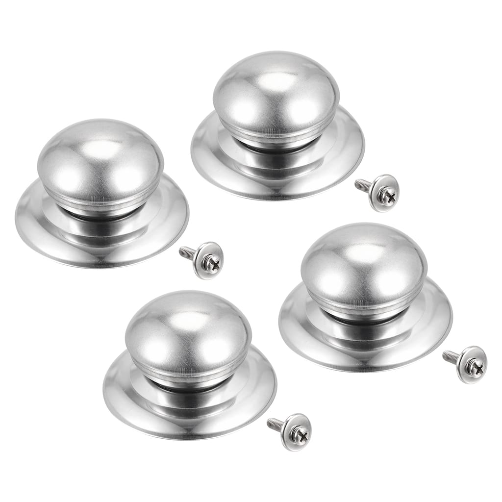 Universal Pot Lid Knob, Stainless Steel Replacement Knob 58x41x30mm, 4pcs - Silver Tone