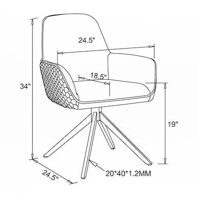 Fabric Upholstered Swivel Dining Arm Chair