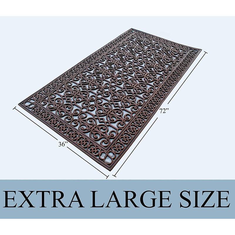 A1HC Rubber Paisley, Beautifully Non Slip Rubber Floormats Welcome Entryway Large Double Doormat, 36"X72"
