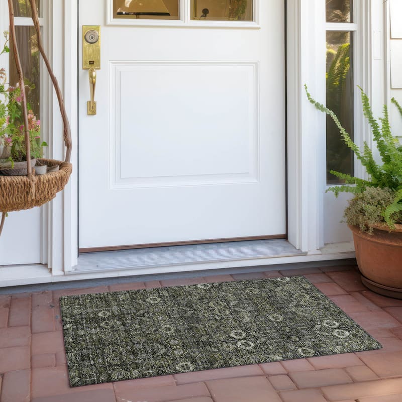 Alsis Garden-Inspired Weather Resistant Classic Meets Modern Outdoor Rug