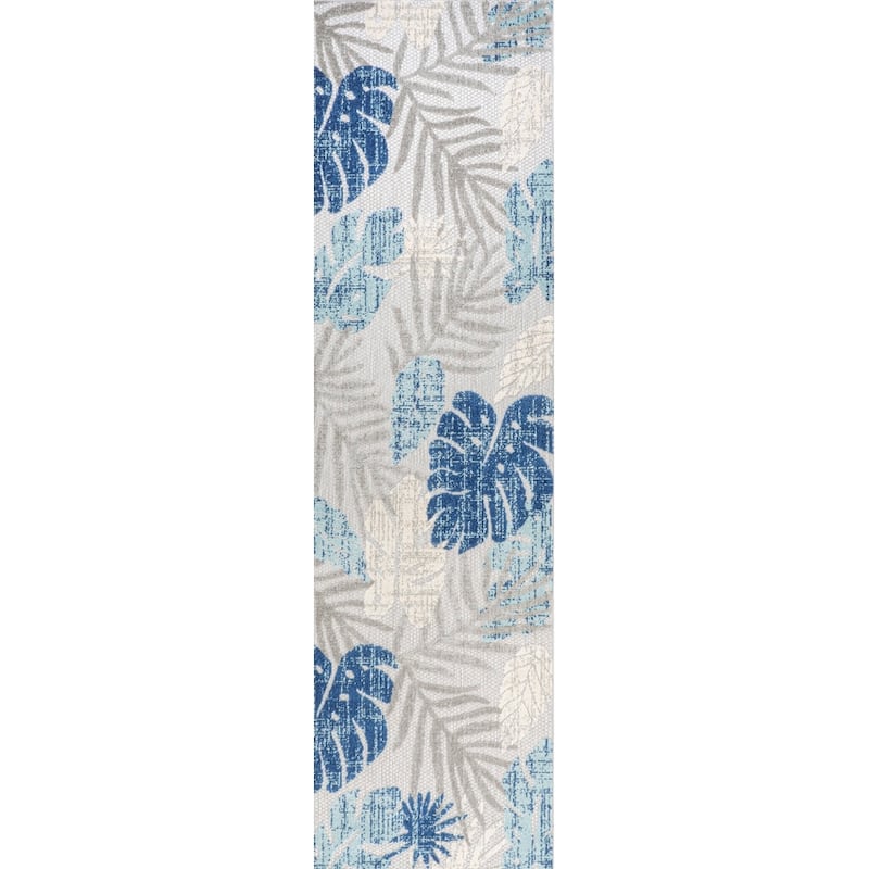JONATHAN Y Algarve Tropical Leaf High-Low Indoor/Outdoor Area Rug