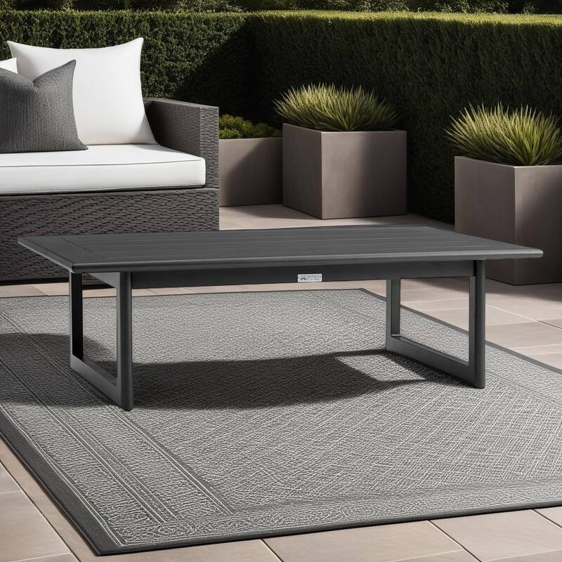 Cayman Black Aluminum 48" Outdoor Coffee Table