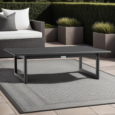 Cayman Black Aluminum 48" Outdoor Coffee Table