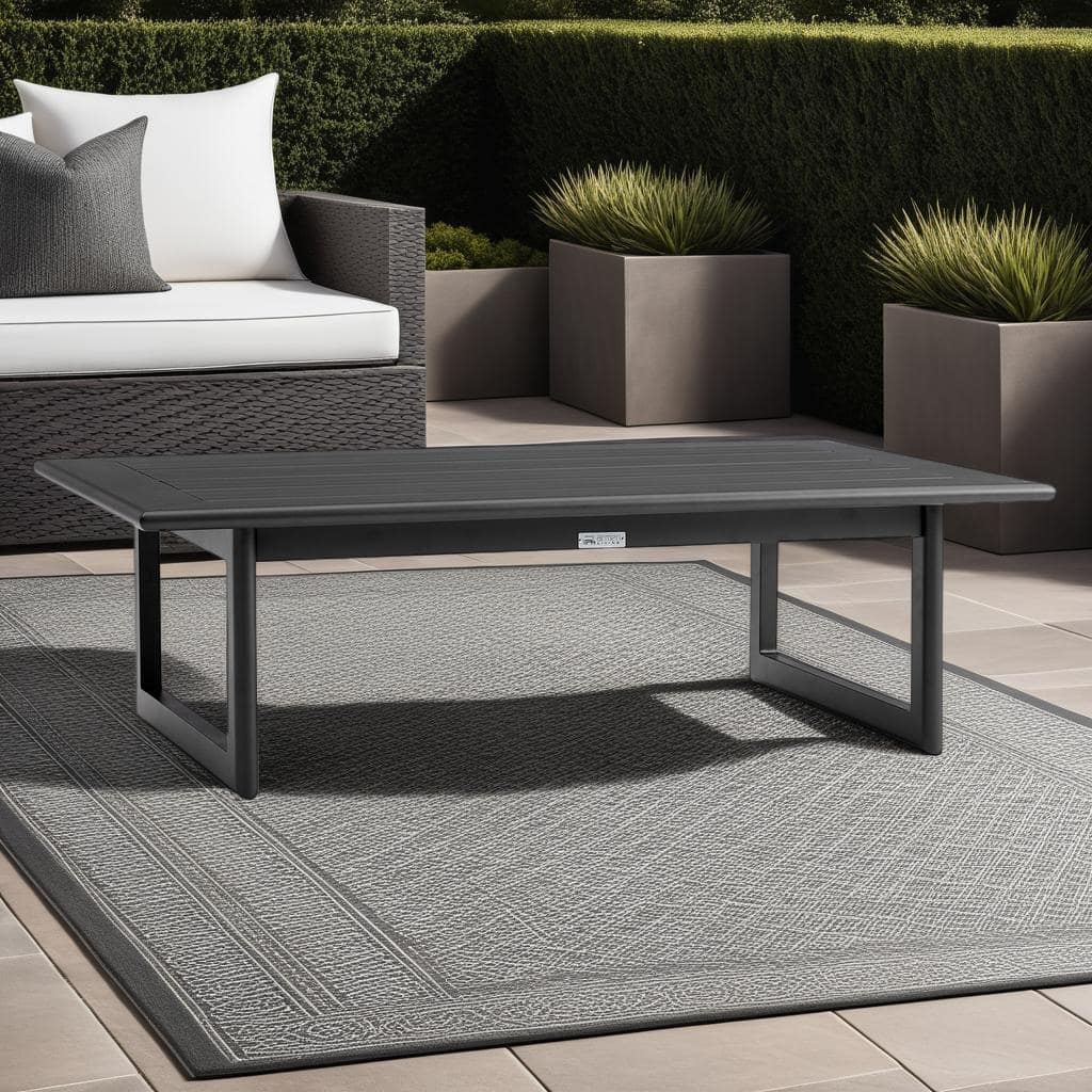 Cayman Black Aluminum 48" Outdoor Coffee Table