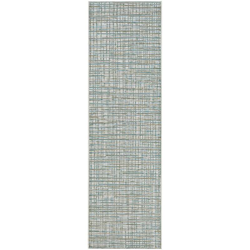 Vector Lewes Indoor/ Outdoor Area Rug - 2'3" x 11'9" Runner - Green/Ivory