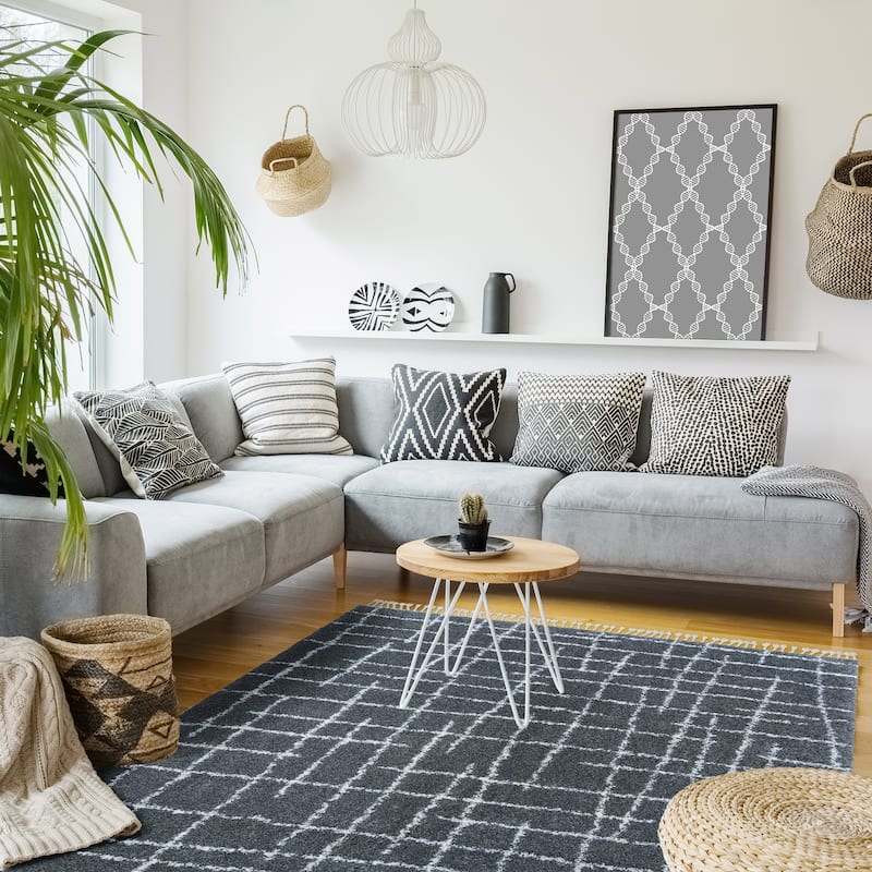 Gertmenian Zurich Modern Bohemian Plush Soft 2" Polypropylene Shag Area Rug