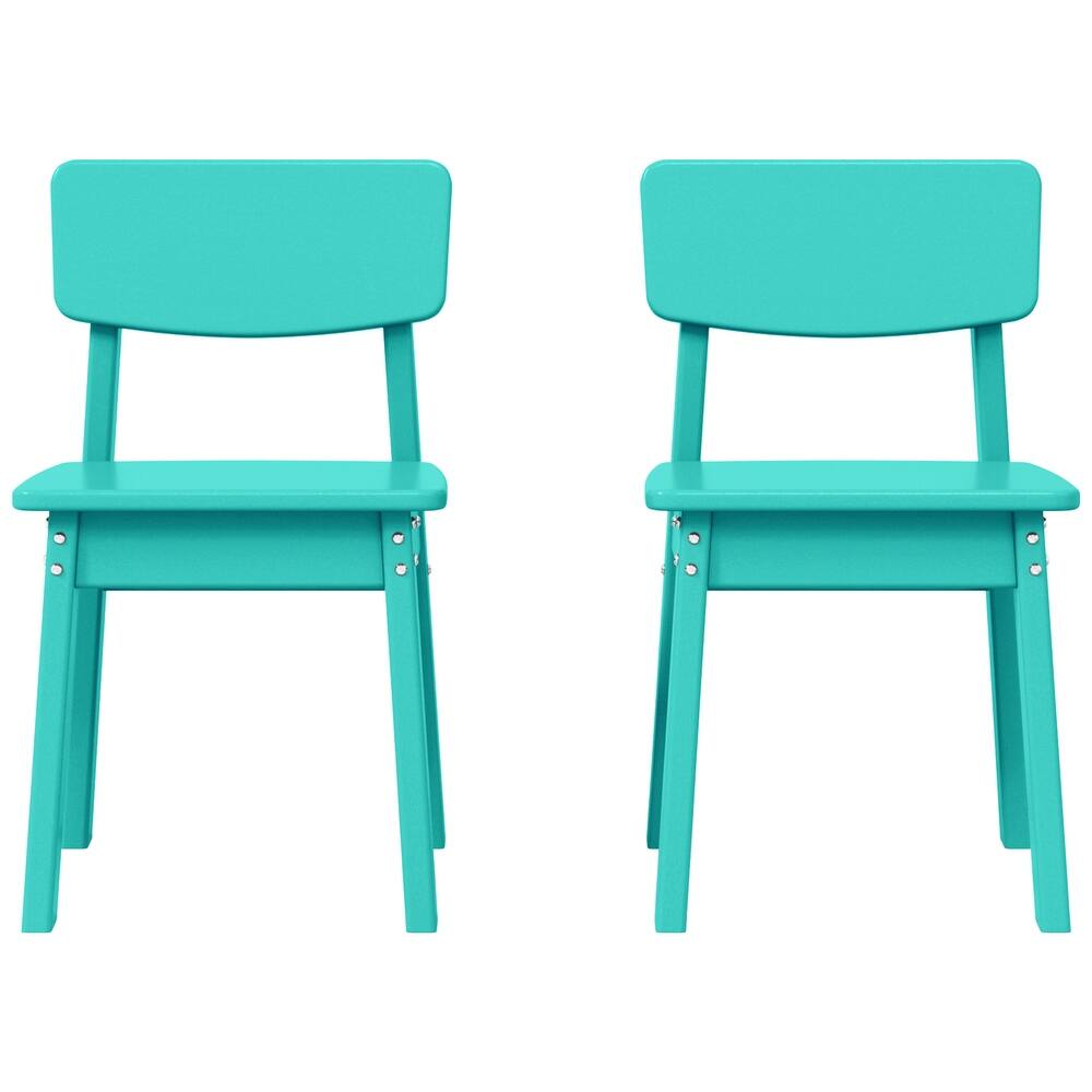 Modern Mini Kids Outdoor Dining Chair (Set of 2)