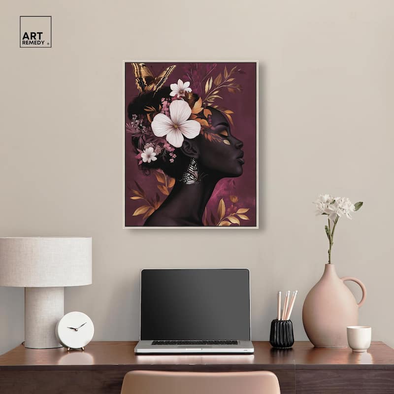 She Blooms in Darkness I Canvas by Art Remedy