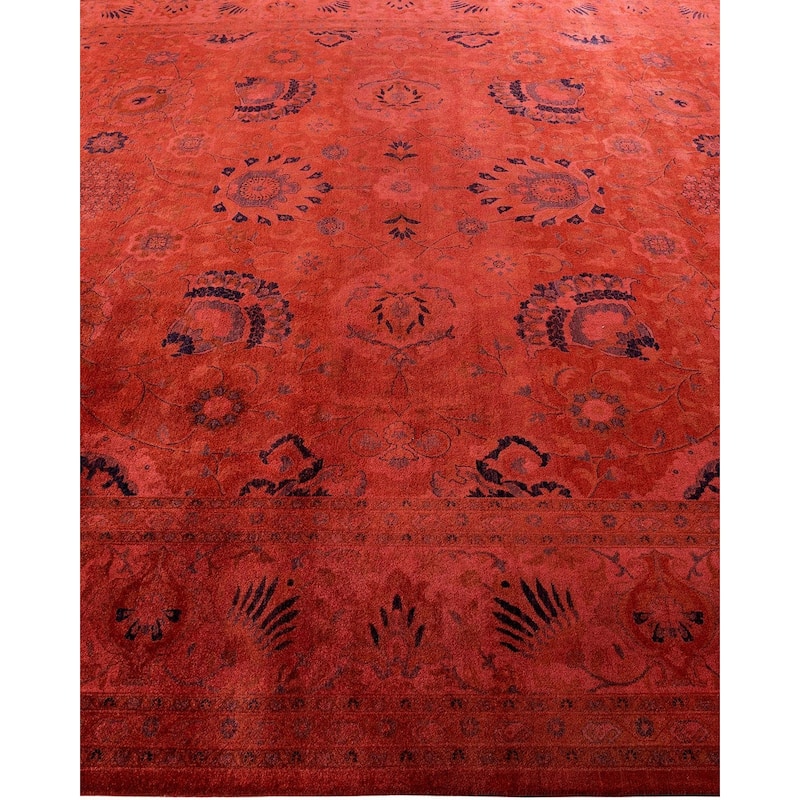 Fine Vibrance, One-of-a-Kind Hand-Knotted Area Rug - Red, 9' 2" x 12' 1" - 9' 2" x 12' 1"