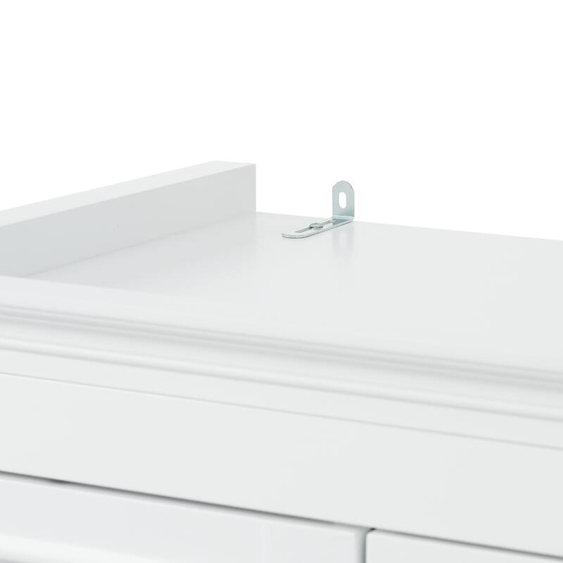 Modern Elegant White Tall Cabinet Freestanding Storage Cabinet for Bathroom with Adjustable Shelves and Damping Hinge Doors