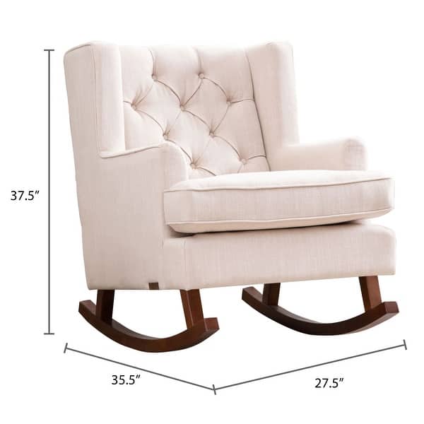 dimension image slide 0 of 2, Abbyson Thatcher Fabric Rocker Chair