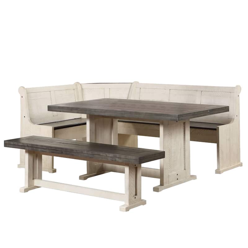 Modern Dining Bench Seating Set - Kitchen Corner Booth Table with Storage