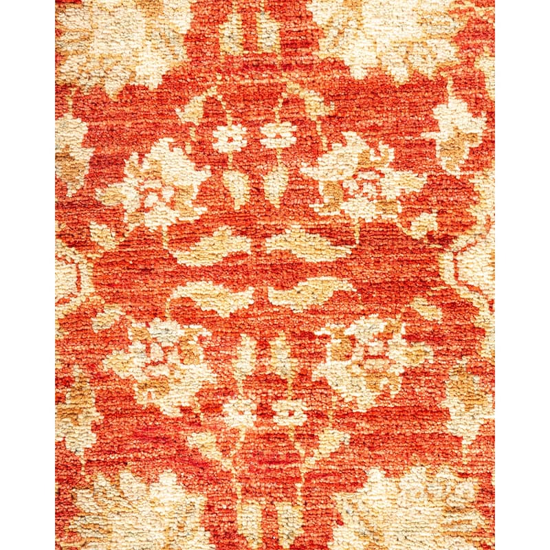 Overton Hand Knotted Wool Vintage Inspired Traditional Mogul Orange Area Rug - 9 x 12